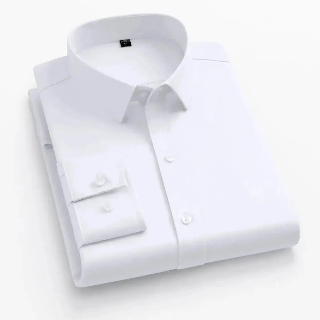 Men's long - sleeved, non - iron, elastic dress shirt for professional work attire. Stand - up collar (55 - 105kg) - Honesty Sales
