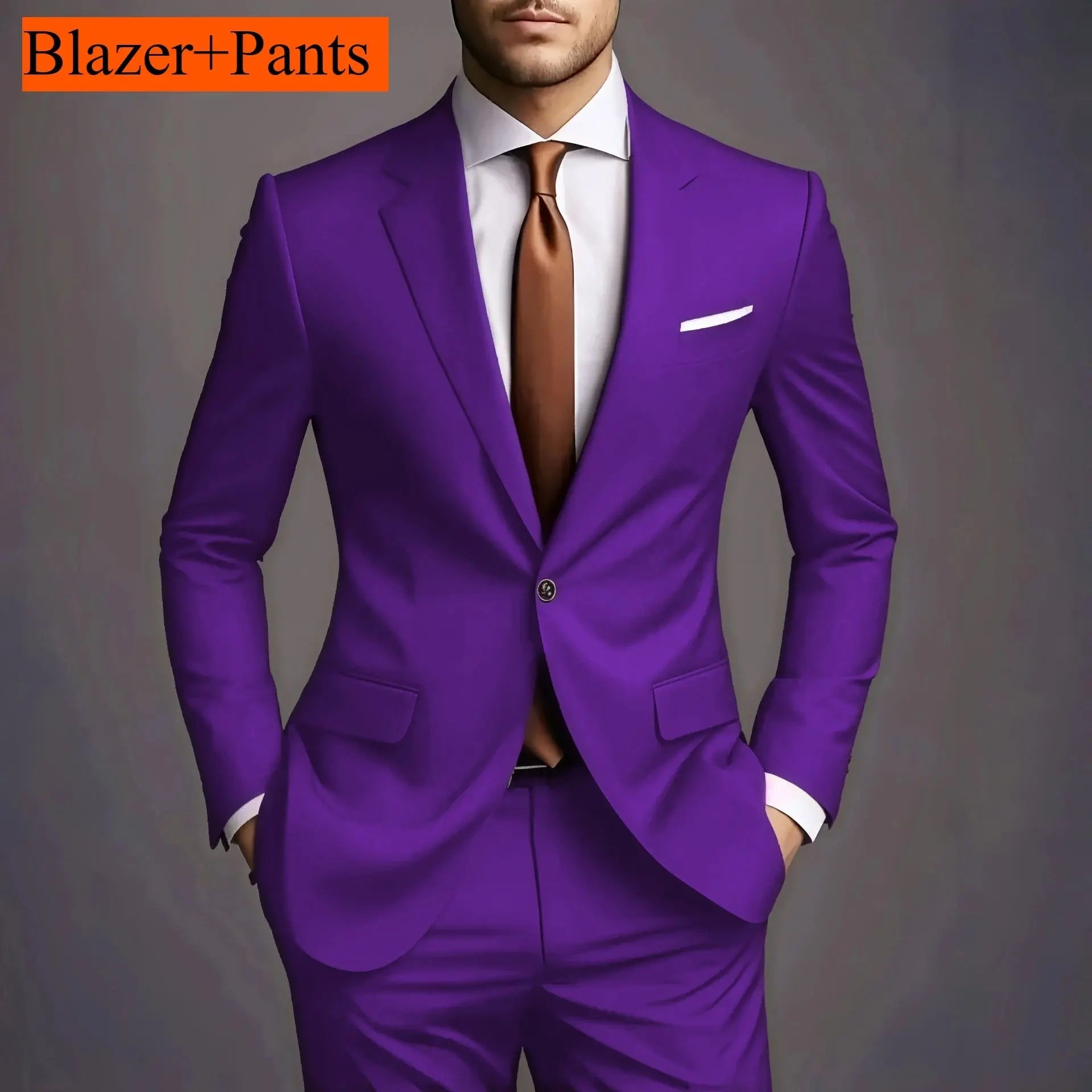 Men’s Luxury 2 - Piece Suit – Slim Fit Korean Style Wedding Set - Honesty Sales