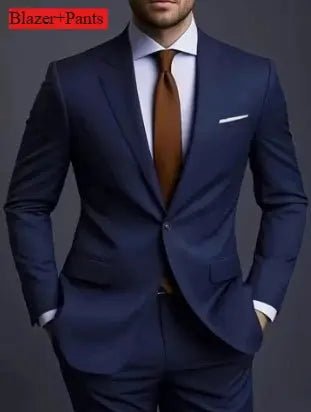 Men’s Luxury 2 - Piece Suit – Slim Fit Korean Style Wedding Set - Honesty Sales