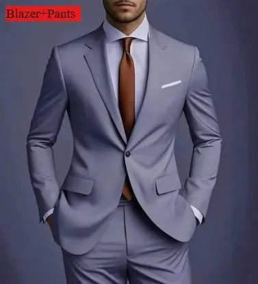 Men’s Luxury 2 - Piece Suit – Slim Fit Korean Style Wedding Set - Honesty Sales