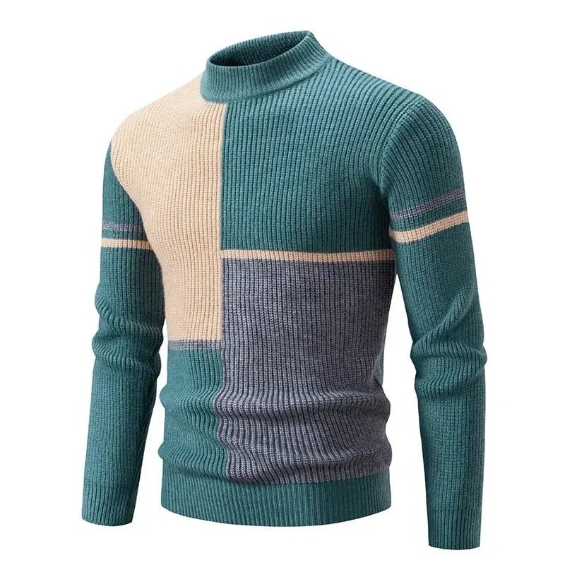 Men’s Mock Neck Knit Sweater – Autumn/Winter Slim Fit Pullover - Honesty Sales