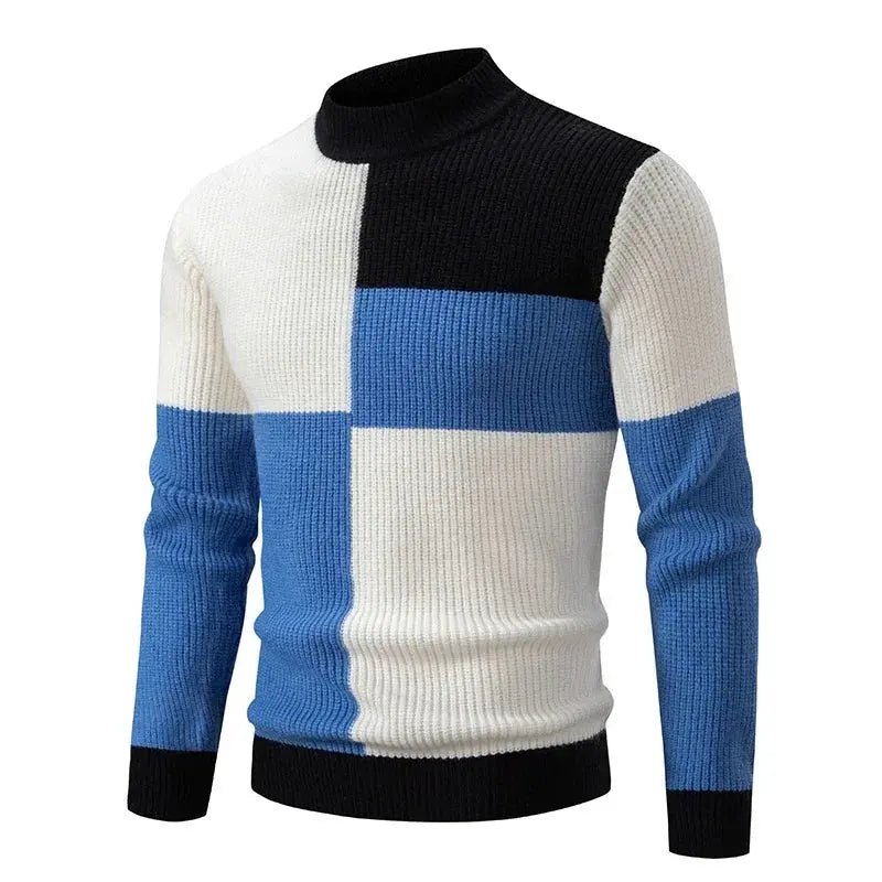 Men’s Mock Neck Knit Sweater – Autumn/Winter Slim Fit Pullover - Honesty Sales