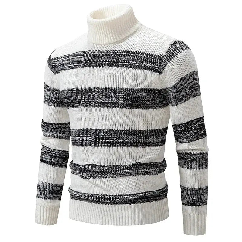 Men’s Mock Neck Knit Sweater – Autumn/Winter Slim Fit Pullover - Honesty Sales