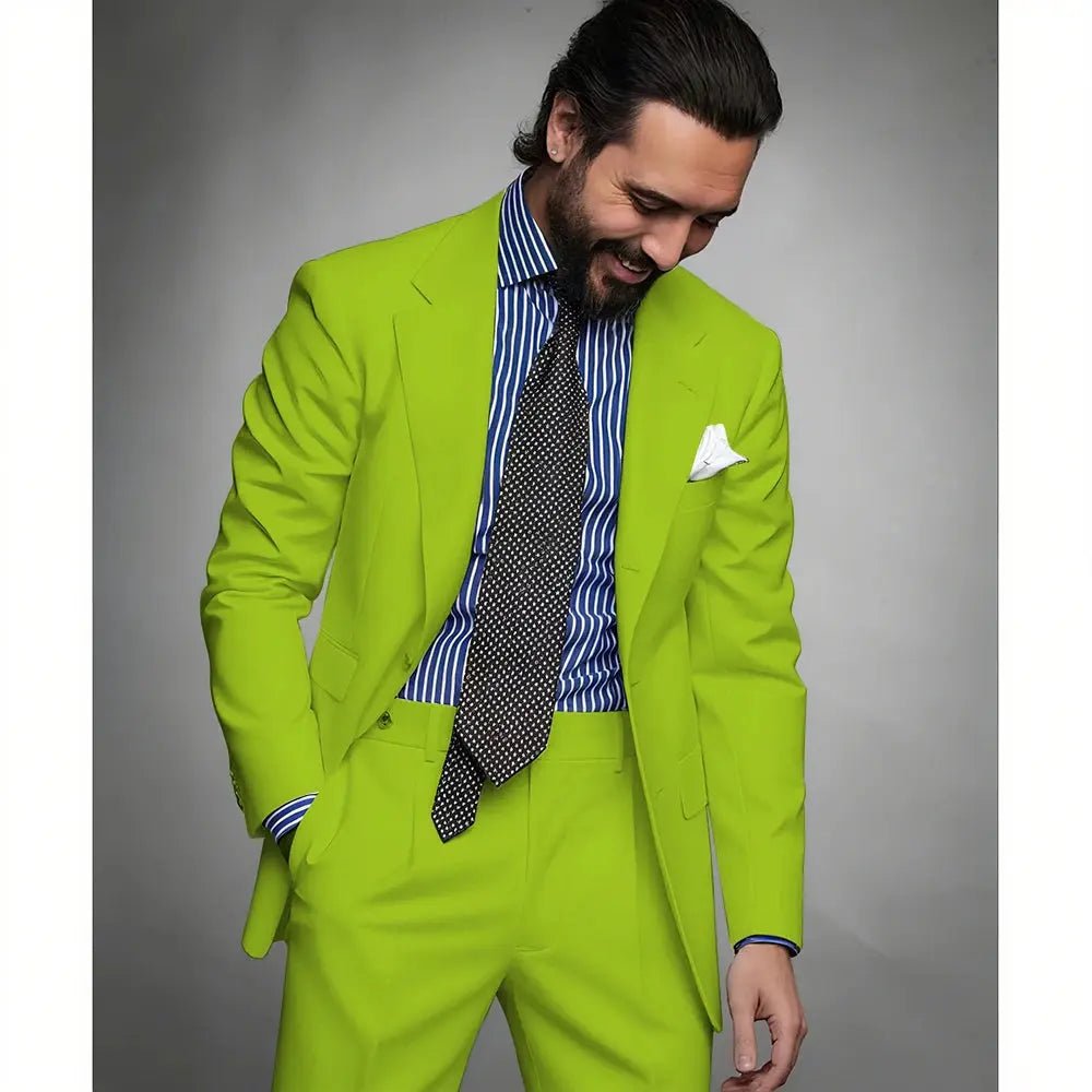 Men’s Navy Blue Slim Fit Suit – 2 - Piece Smart Casual & Formal Set (Jacket & Trousers) - Honesty Sales