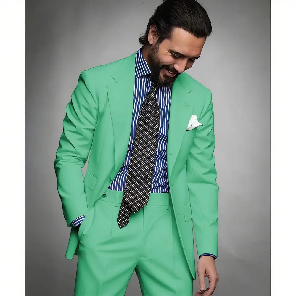 Men’s Navy Blue Slim Fit Suit – 2 - Piece Smart Casual & Formal Set (Jacket & Trousers) - Honesty Sales