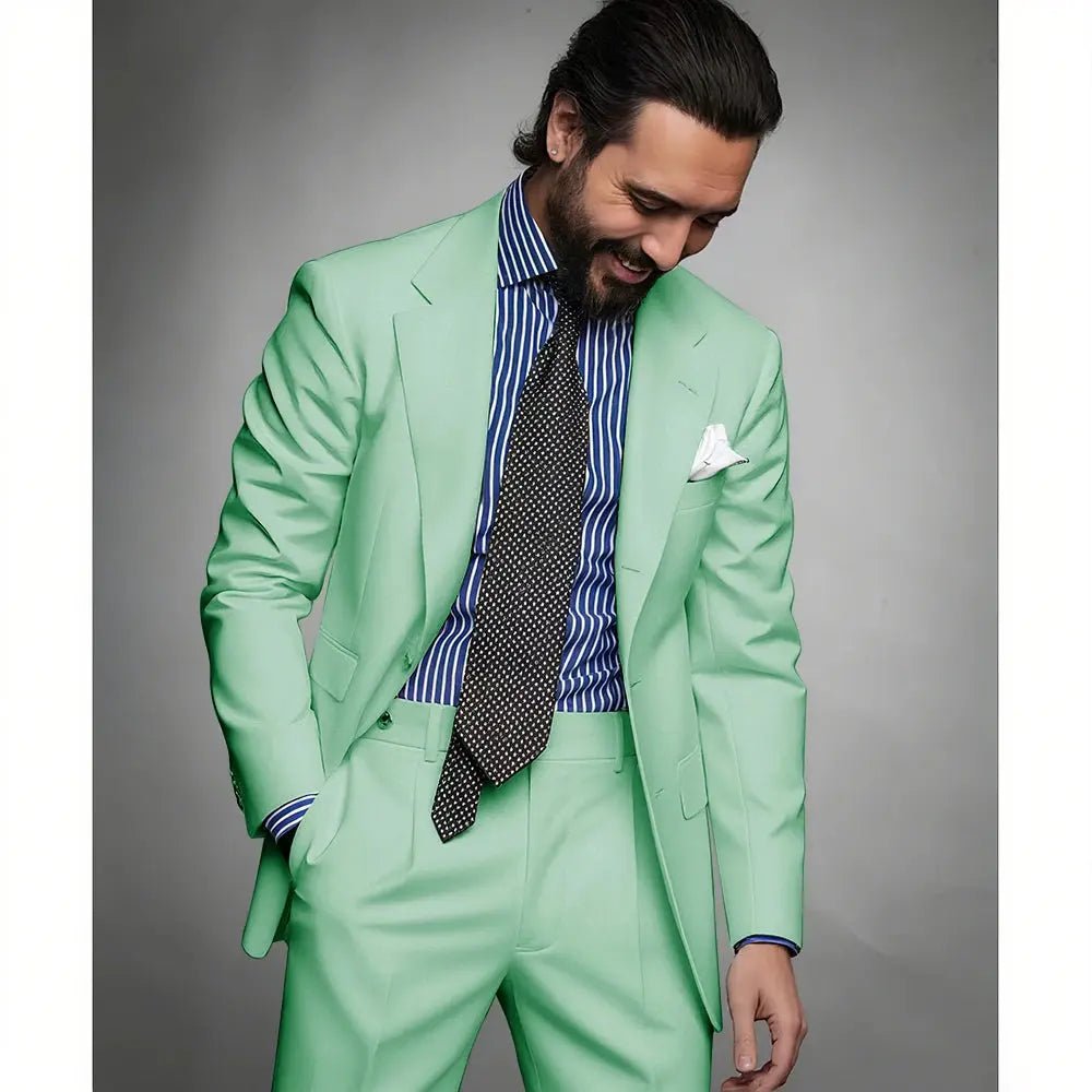 Men’s Navy Blue Slim Fit Suit – 2 - Piece Smart Casual & Formal Set (Jacket & Trousers) - Honesty Sales