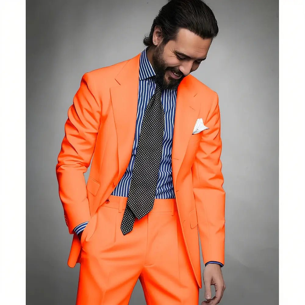Men’s Navy Blue Slim Fit Suit – 2 - Piece Smart Casual & Formal Set (Jacket & Trousers) - Honesty Sales