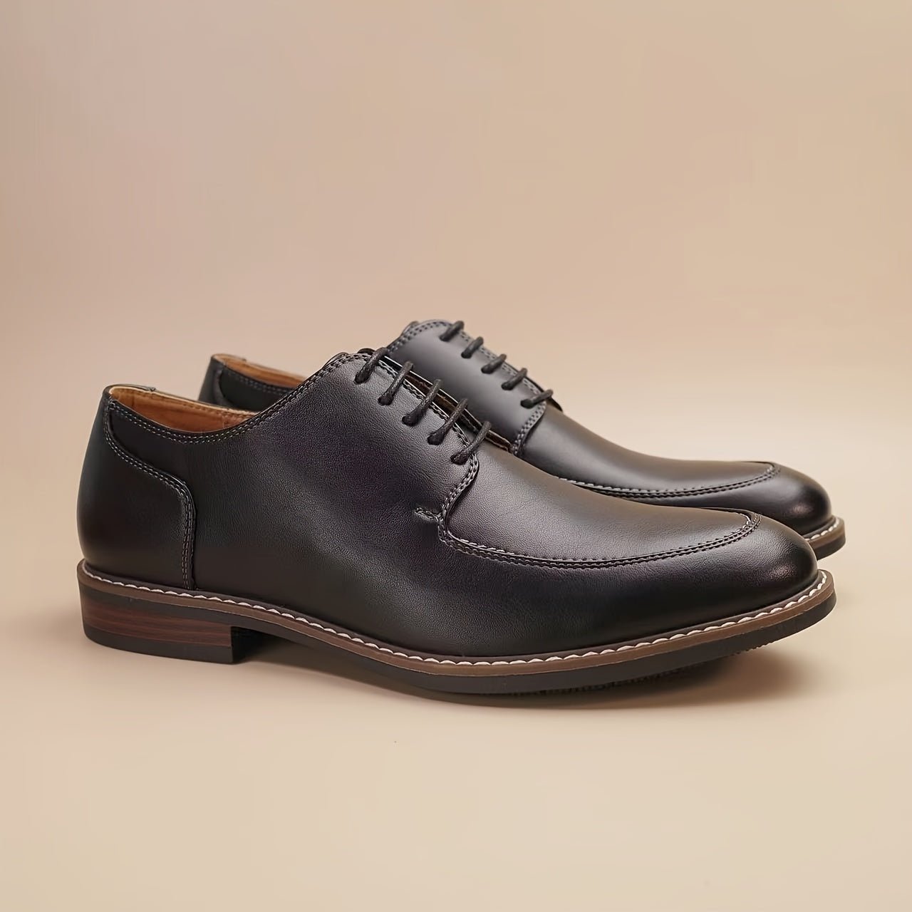 Men’s Norwegian Derby Oxford Lace - Up Shoes – Classic British Style, Anti - Slip Rubber Sole, Wide Fit - Honesty Sales