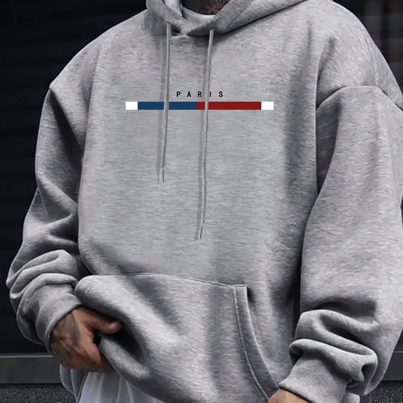 Men’s “PARIS” Print Hoodie – Casual Long Sleeve Pullover - Honesty Sales