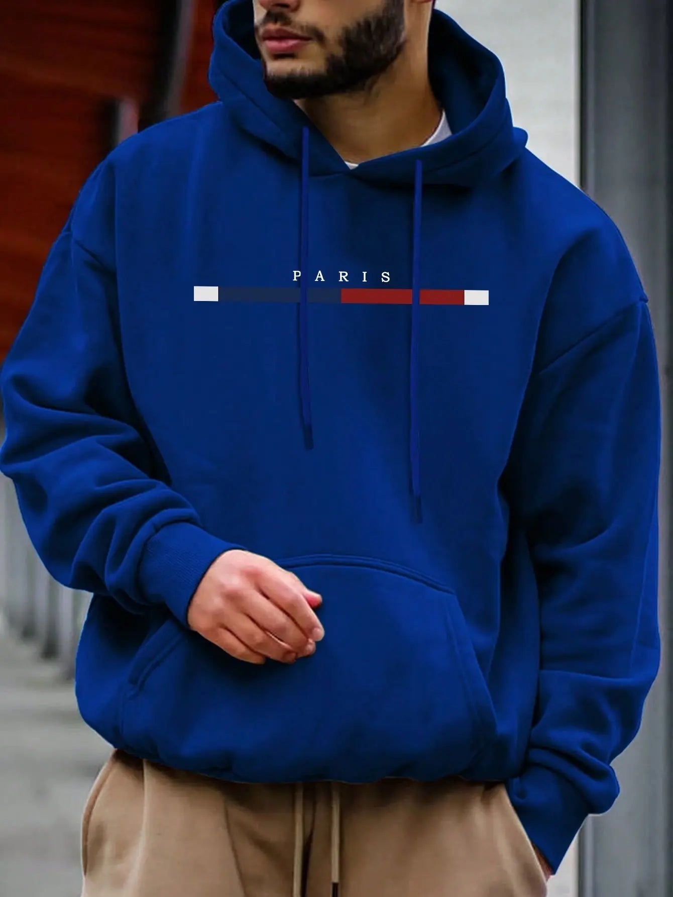 Men’s “PARIS” Print Hoodie – Casual Long Sleeve Pullover - Honesty Sales