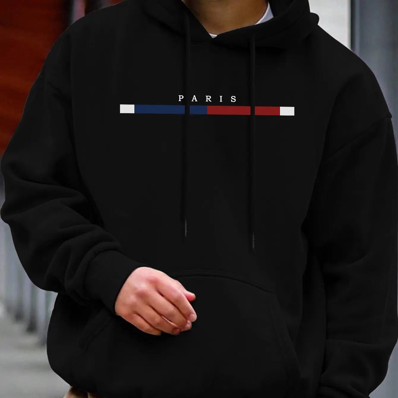 Men’s “PARIS” Print Hoodie – Casual Long Sleeve Pullover - Honesty Sales