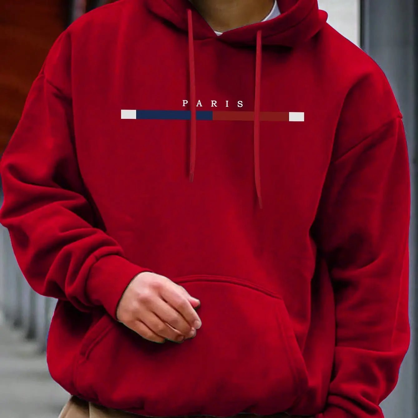 Men’s “PARIS” Print Hoodie – Casual Long Sleeve Pullover - Honesty Sales