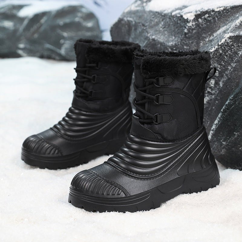 Mens Plus - Size Snow Boots With Fleece Lining For Extra Warmth And Thickness - Honesty Sales