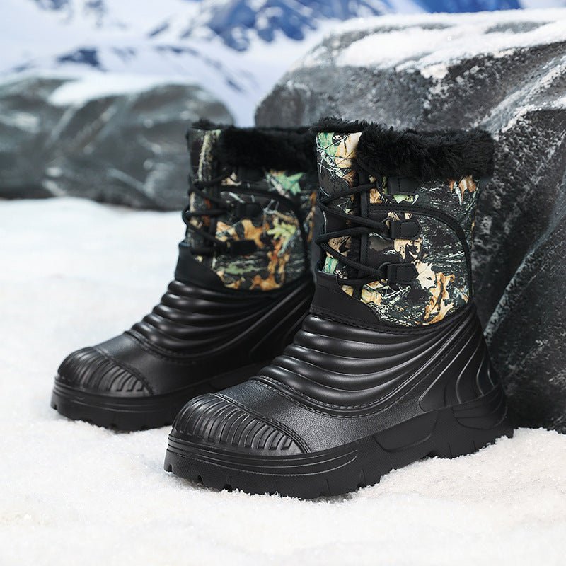 Mens Plus - Size Snow Boots With Fleece Lining For Extra Warmth And Thickness - Honesty Sales