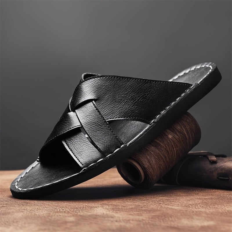 Men's Plus Size Summer Beach Slippers, Trendy Anti - Slip Casual Fashion Sandals - Honesty Sales