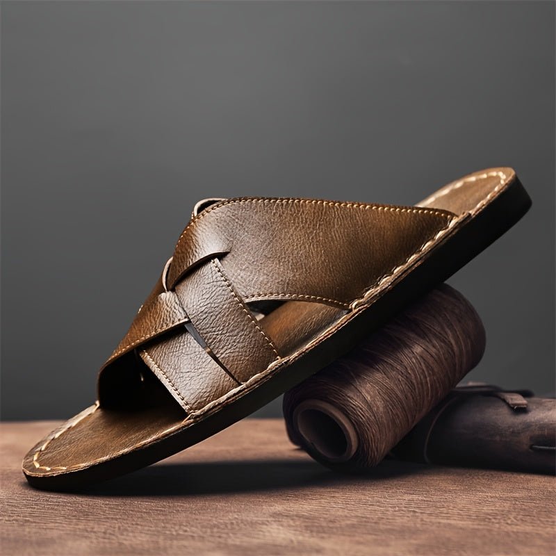 Men's Plus Size Summer Beach Slippers, Trendy Anti - Slip Casual Fashion Sandals - Honesty Sales