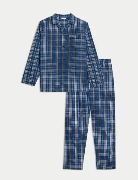 Mens Pure Cotton Checked Pyjama Set - Honesty Sales