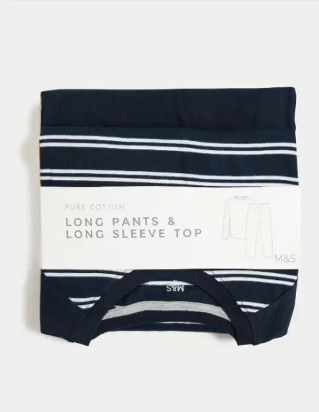 Mens Pure Cotton Striped Pyjama Set - Honesty Sales