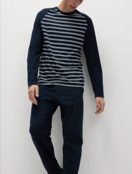 Mens Pure Cotton Striped Pyjama Set - Honesty Sales