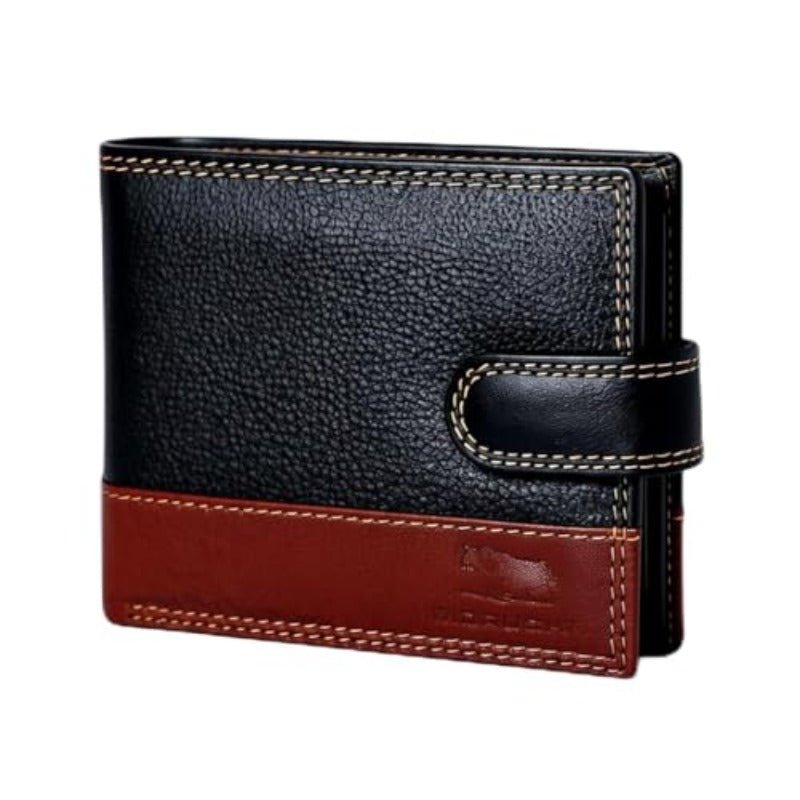 Men’s RFID Blocking Genuine Leather Slim Bifold Wallet – 8 Card Slots, ID Window & Coin Pocket (Model M75) - Honesty Sales