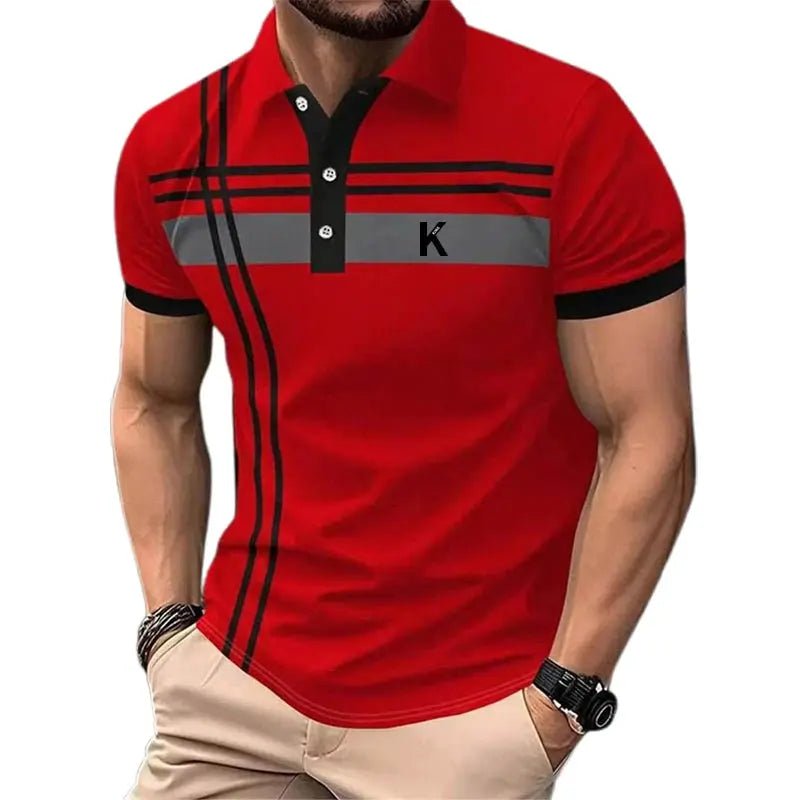 Men's Rugby Polo Shirt – Striped, Short Sleeve, Casual Athleisure - Honesty Sales
