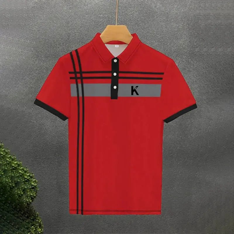 Men's Rugby Polo Shirt – Striped, Short Sleeve, Casual Athleisure - Honesty Sales
