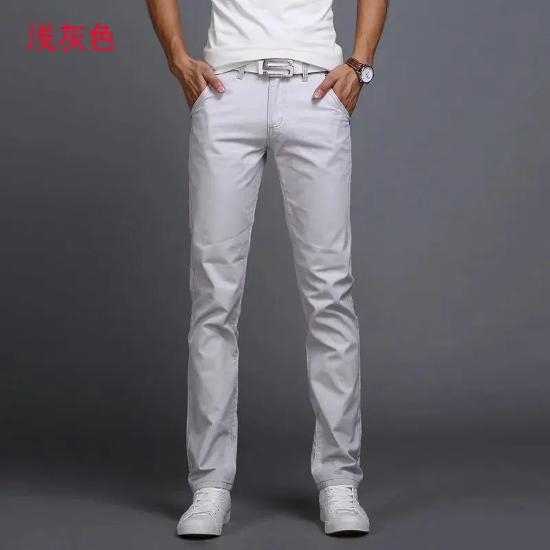 Men's Slim Fit Cotton Chinos - Honesty Sales