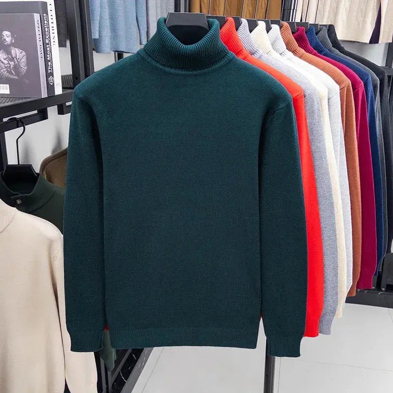 Men’s Slim Fit Knitted Turtleneck Sweater – Autumn Streetwear Pullover - Honesty Sales