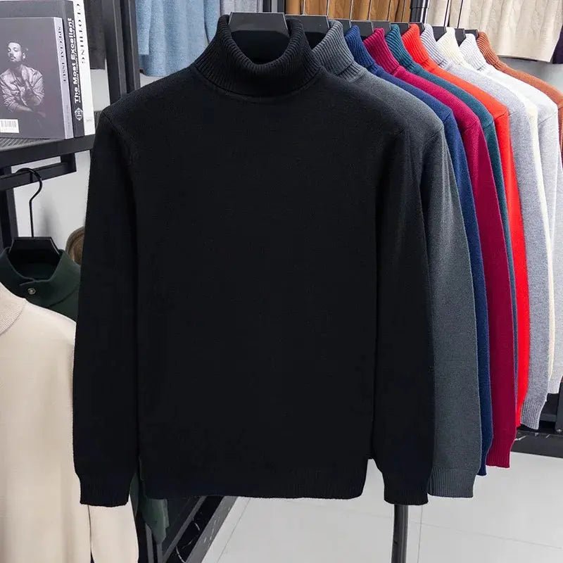 Men’s Slim Fit Knitted Turtleneck Sweater – Autumn Streetwear Pullover - Honesty Sales