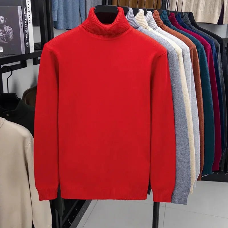 Men’s Slim Fit Knitted Turtleneck Sweater – Autumn Streetwear Pullover - Honesty Sales