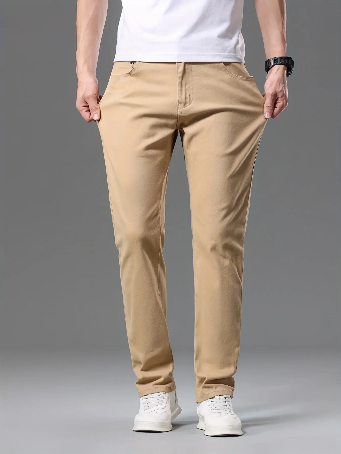 Men’s Slim - Fit Stretch Chino Pants – Classic All - Season Casual & Office Wear - Honesty Sales
