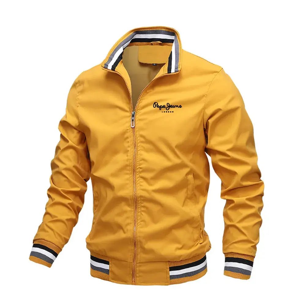Men’s Stand Collar Zipper Jacket – Autumn/Winter Waterproof Bomber - Honesty Sales