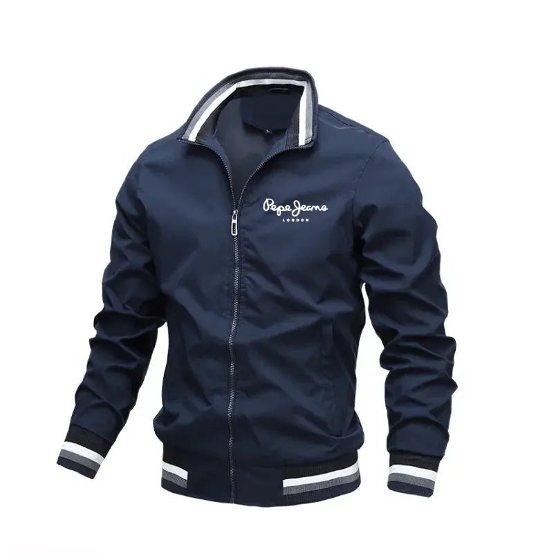Men’s Stand Collar Zipper Jacket – Autumn/Winter Waterproof Bomber - Honesty Sales
