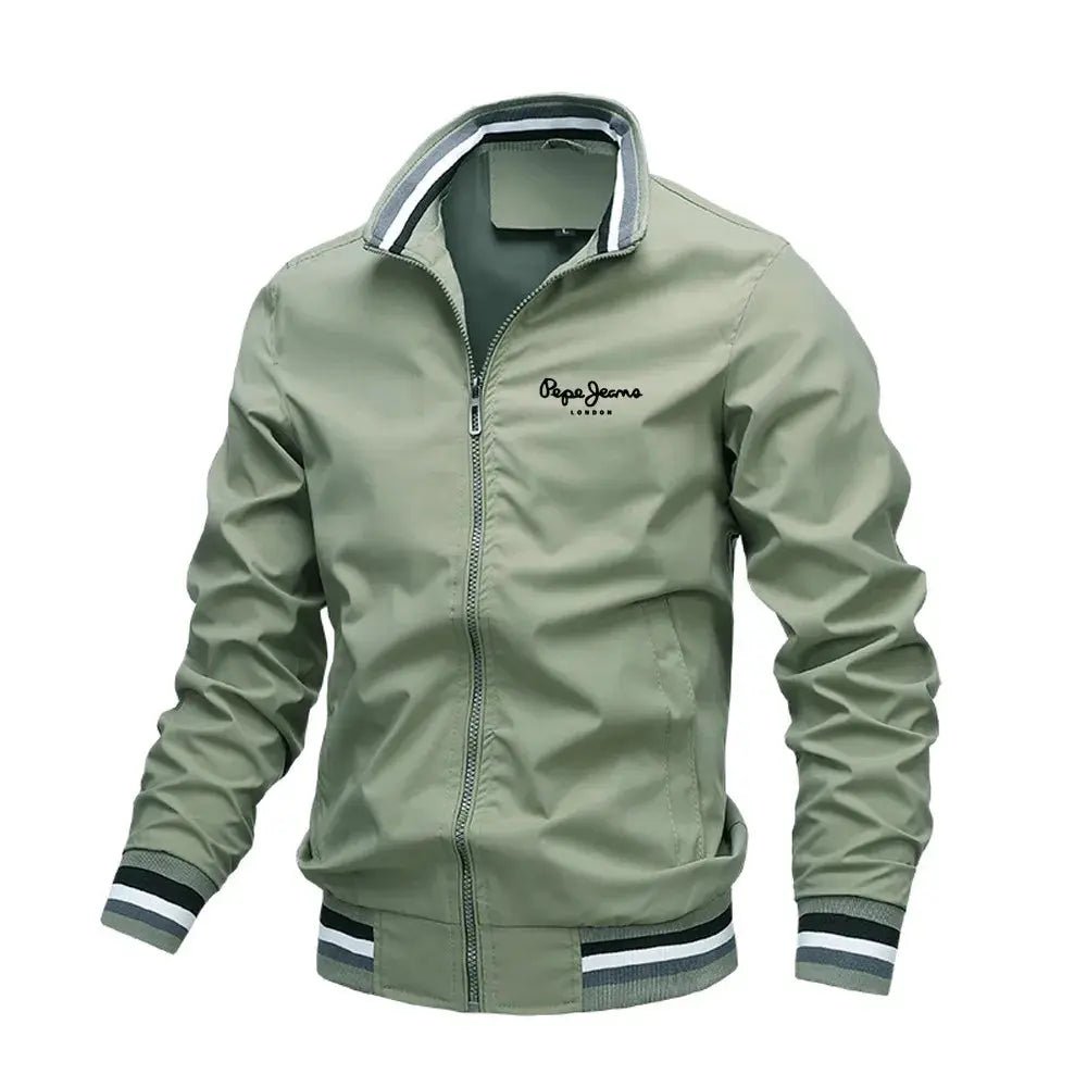 Men’s Stand Collar Zipper Jacket – Autumn/Winter Waterproof Bomber - Honesty Sales