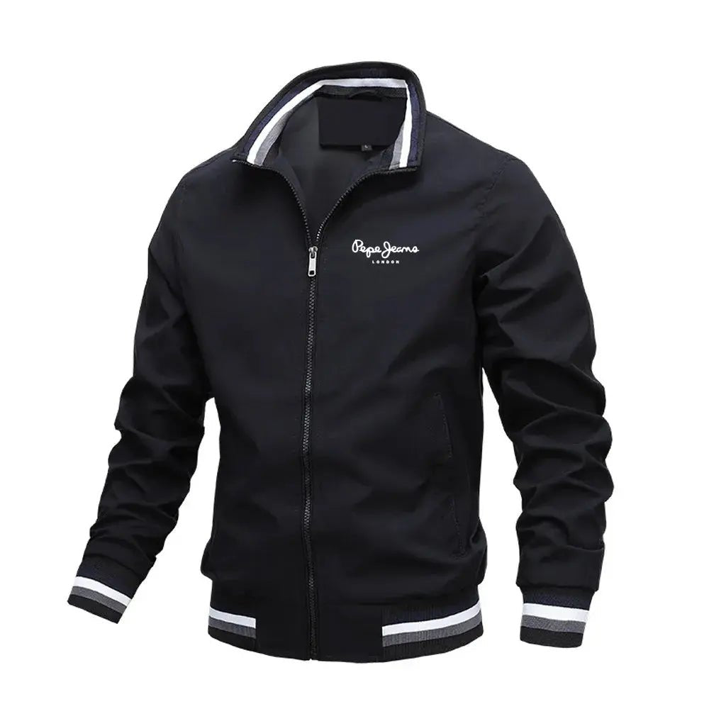 Men’s Stand Collar Zipper Jacket – Autumn/Winter Waterproof Bomber - Honesty Sales