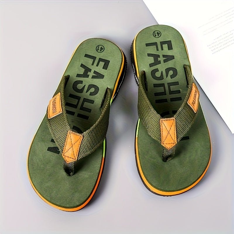 Men’s Summer Flat - Sole Slippers – Indoor/Outdoor Toe - Grip Flip - Flops for Beach & Travel - Honesty Sales