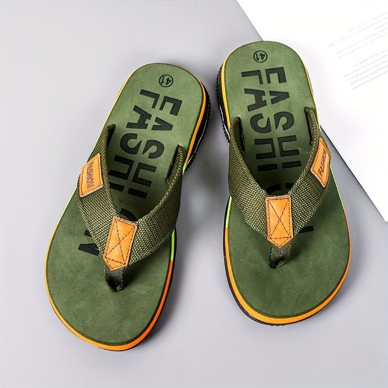 Men’s Summer Flat - Sole Slippers – Indoor/Outdoor Toe - Grip Flip - Flops for Beach & Travel - Honesty Sales