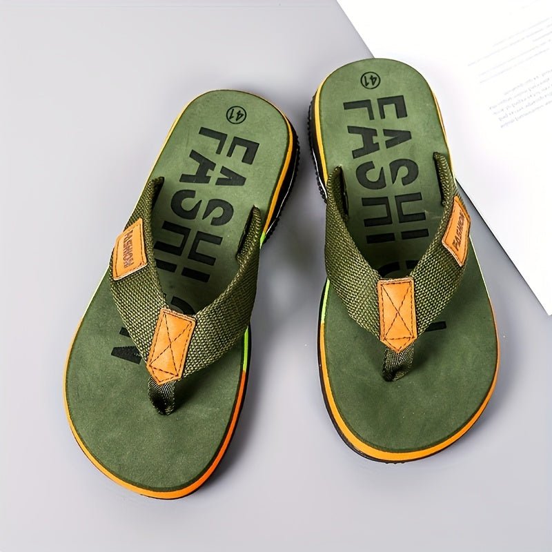 Men’s Summer Flat - Sole Slippers – Indoor/Outdoor Toe - Grip Flip - Flops for Beach & Travel - Honesty Sales