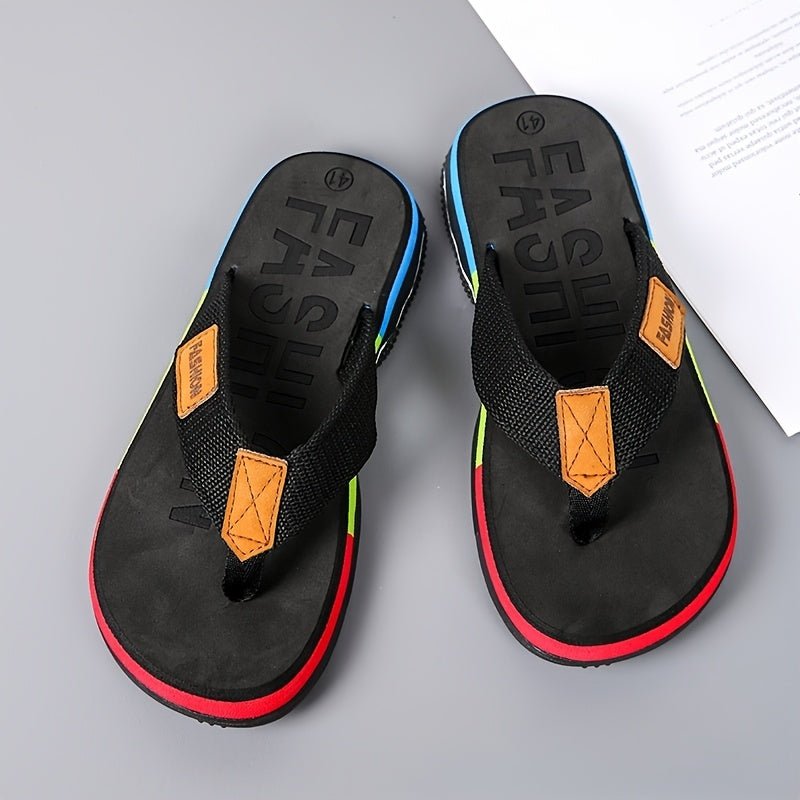 Men’s Summer Flat - Sole Slippers – Indoor/Outdoor Toe - Grip Flip - Flops for Beach & Travel - Honesty Sales