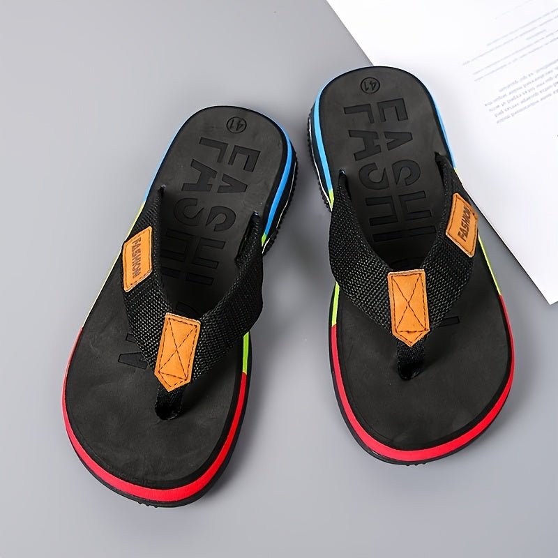 Men’s Summer Flat - Sole Slippers – Indoor/Outdoor Toe - Grip Flip - Flops for Beach & Travel - Honesty Sales