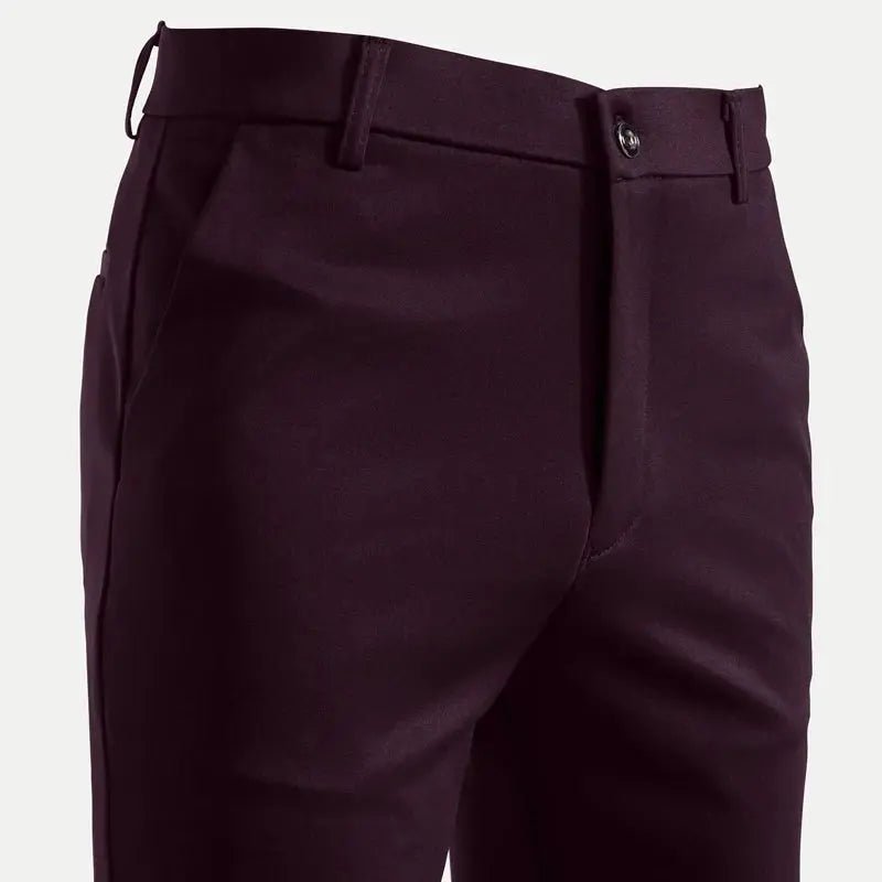 Men’s Summer Suit Pants – Thin Elastic Straight Leg Business Trousers (Sizes 29–42) - Honesty Sales