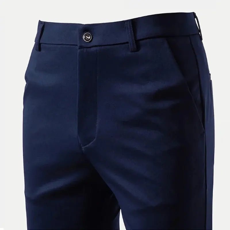 Men’s Summer Suit Pants – Thin Elastic Straight Leg Business Trousers (Sizes 29–42) - Honesty Sales
