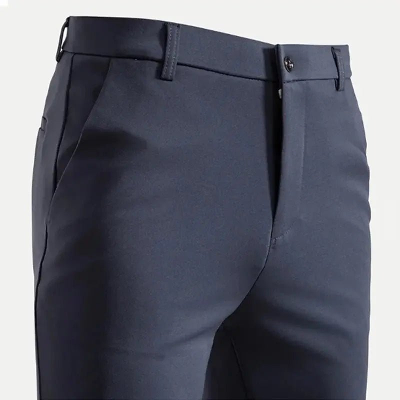 Men’s Summer Suit Pants – Thin Elastic Straight Leg Business Trousers (Sizes 29–42) - Honesty Sales