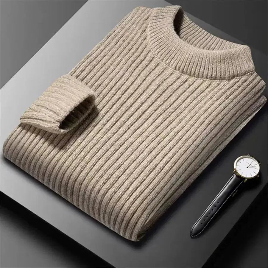 Men’s Thick Knit Turtleneck Sweater – Winter Slim Fit Pullover - Honesty Sales