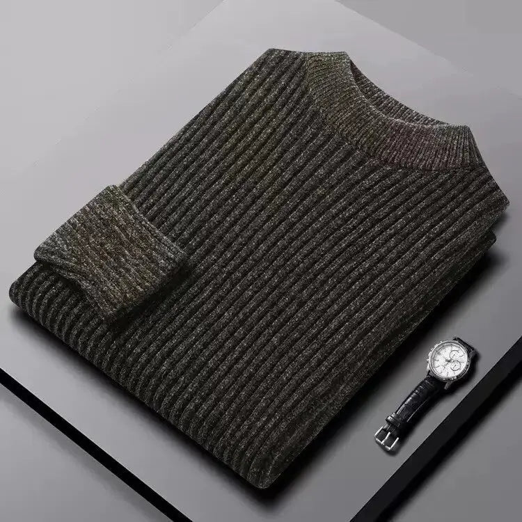 Men’s Thick Knit Turtleneck Sweater – Winter Slim Fit Pullover - Honesty Sales