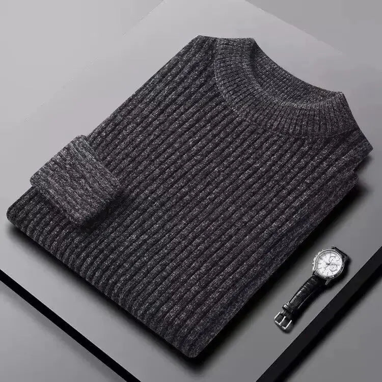 Men’s Thick Knit Turtleneck Sweater – Winter Slim Fit Pullover - Honesty Sales