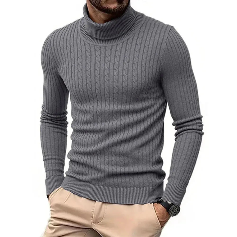 Men’s Turtleneck Sweater – Autumn/Winter Slim Fit Knitted Pullover - Honesty Sales