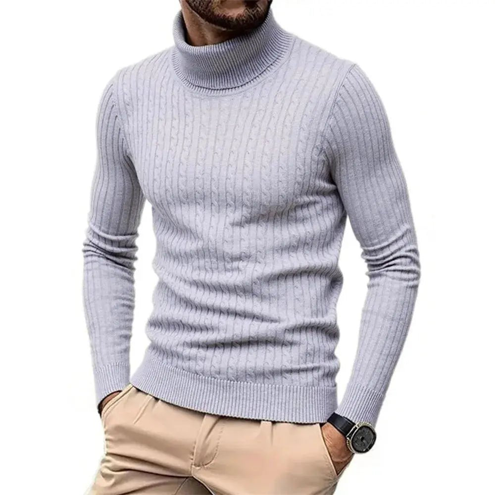 Men’s Turtleneck Sweater – Autumn/Winter Slim Fit Knitted Pullover - Honesty Sales