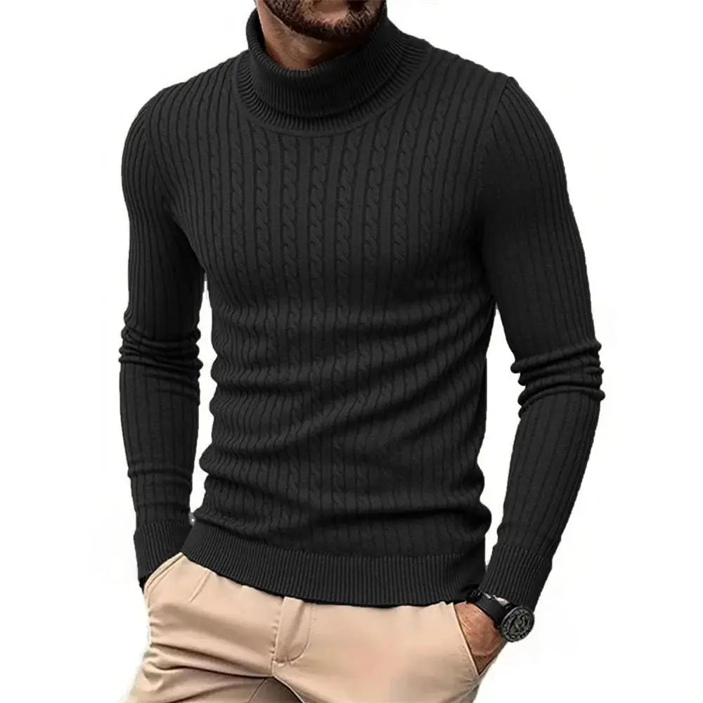 Men’s Turtleneck Sweater – Autumn/Winter Slim Fit Knitted Pullover - Honesty Sales