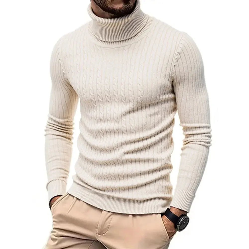 Men’s Turtleneck Sweater – Autumn/Winter Slim Fit Knitted Pullover - Honesty Sales